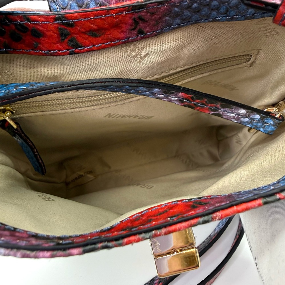 Brahmin Marley Heat All Over Snake Embossed Leather Crossbody Bag Purse NWOT - Picture 7 of 12